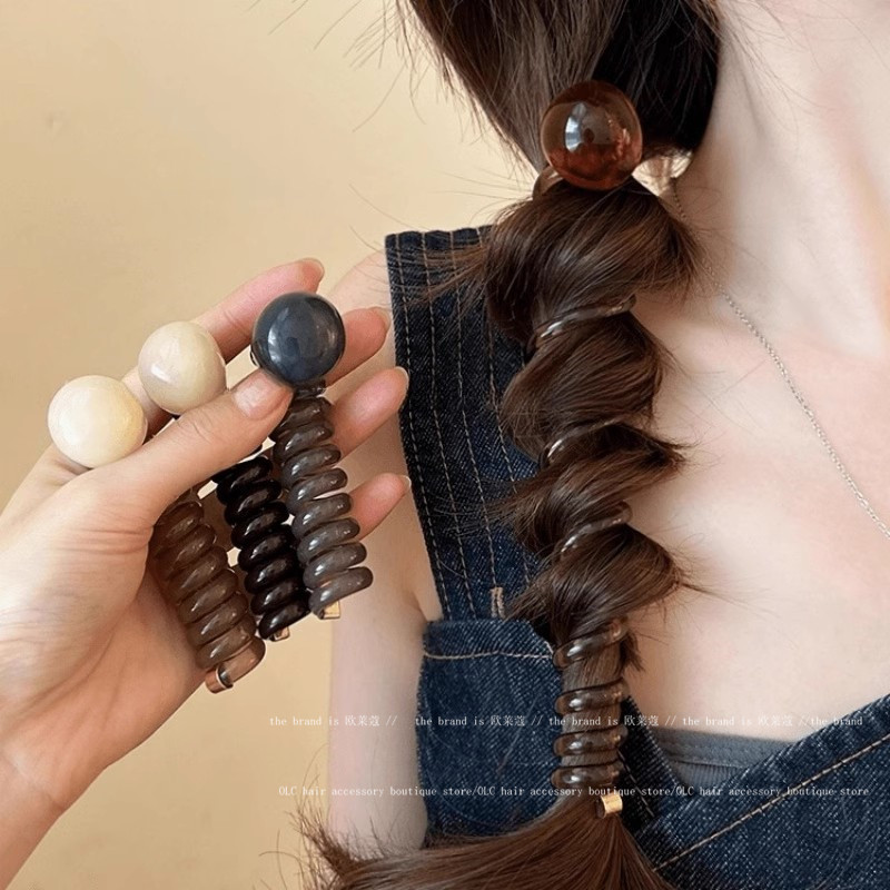 复古泡泡辫头绳女2024新款发饰气质马尾编发电话线发圈文创手环,节庆用品/礼品,文化创意手环,淘宝优惠券,粉丝福利购,淘宝优惠卷