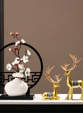 新中式家里家居客厅酒柜摆设玄关创意摆件书房间桌面屏风小装饰品