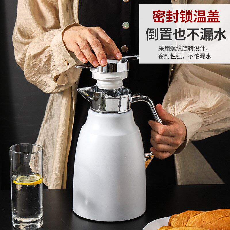 新款316不锈钢保温壶按压式水壶餐厅商用真空咖啡壶茶水壶