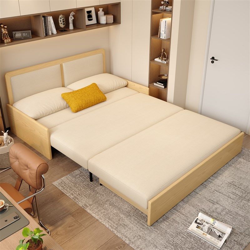 单人小户型客厅实木沙发床折叠两用2025新款 1.2米新型沙发床一体