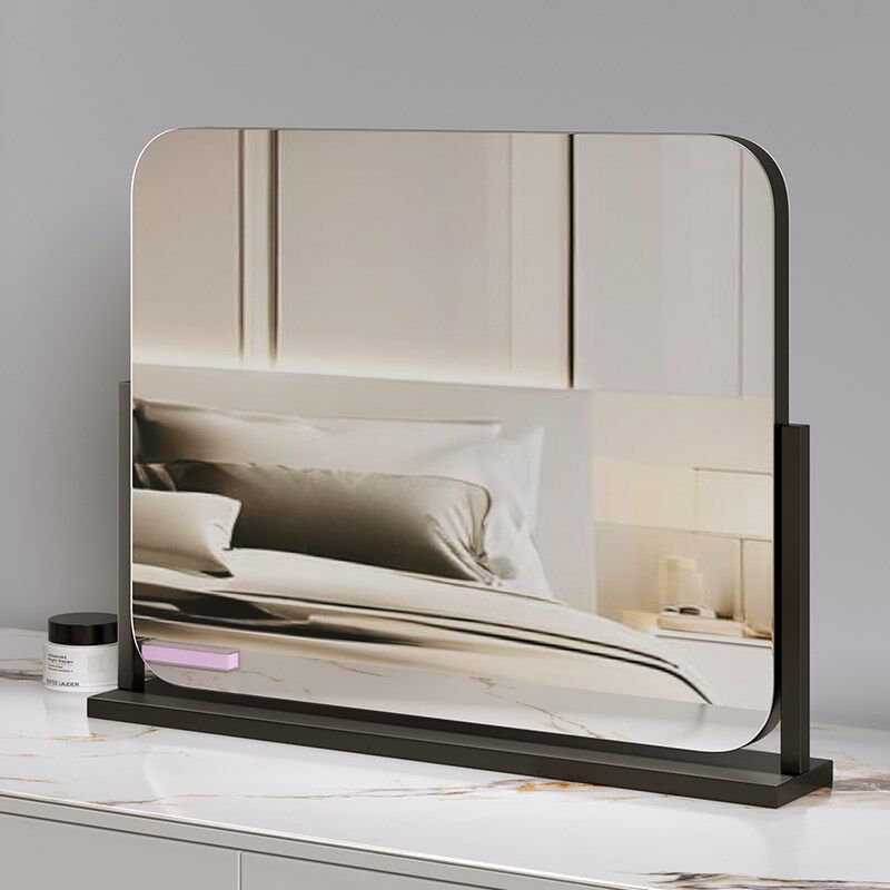 直播专用化妆镜子台式大号桌面高清欧式方形旋转卧室梳妆镜不带灯