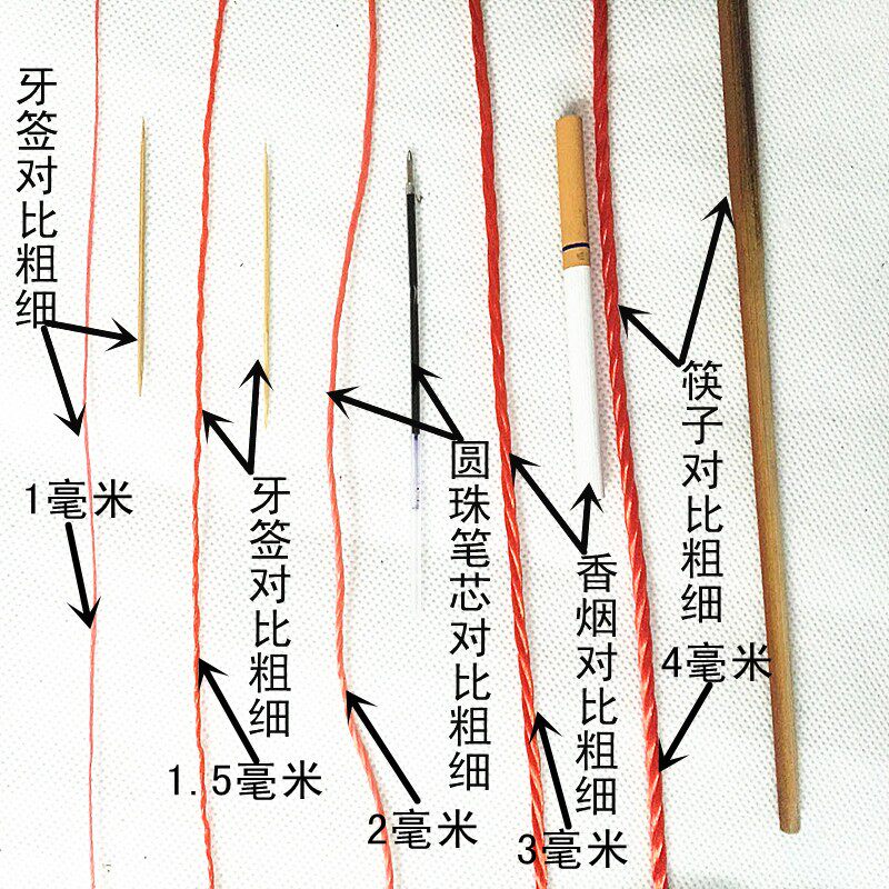 尼龙绳1MM彩色细绳1.5MM红白红蓝色爬藤绳2MM绿色塑料绳园艺绳子