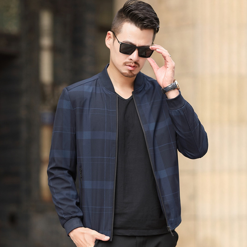 爸爸秋装加绒男士外套春秋季中年男装上衣服中老年男士薄款夹克衫