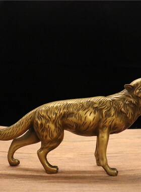 纯铜吉祥铜狼摆件十二生肖旺家天犬家居装饰工艺品摆设