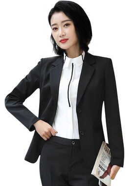 秋冬职业装气质女神范套装正装女学生黑色西装外套女士西服工作服