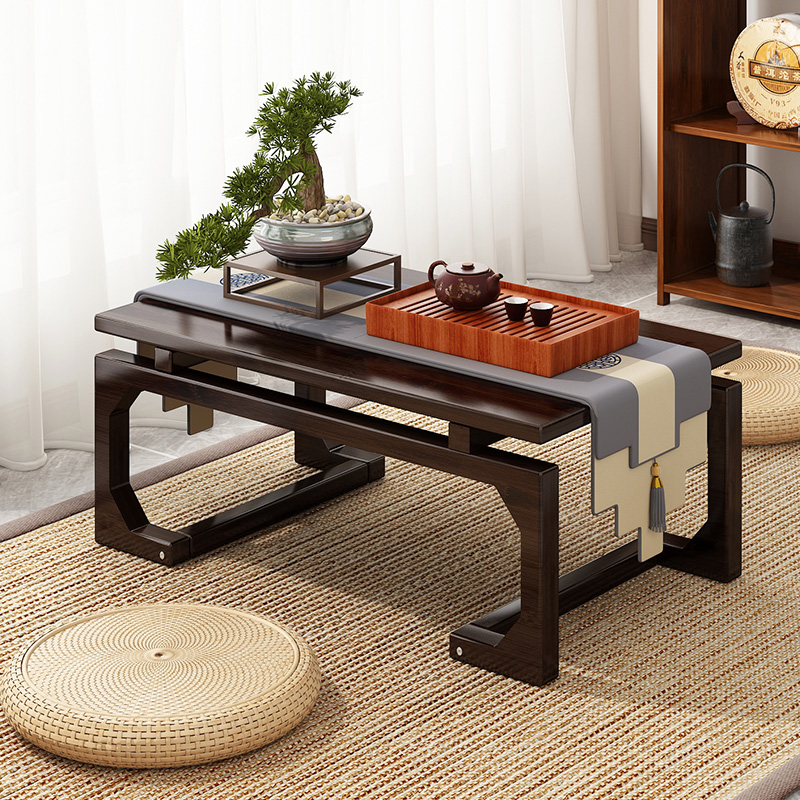 飘窗小桌子榻榻米茶桌实木小茶几炕几家用坐地矮桌炕桌书法学习桌