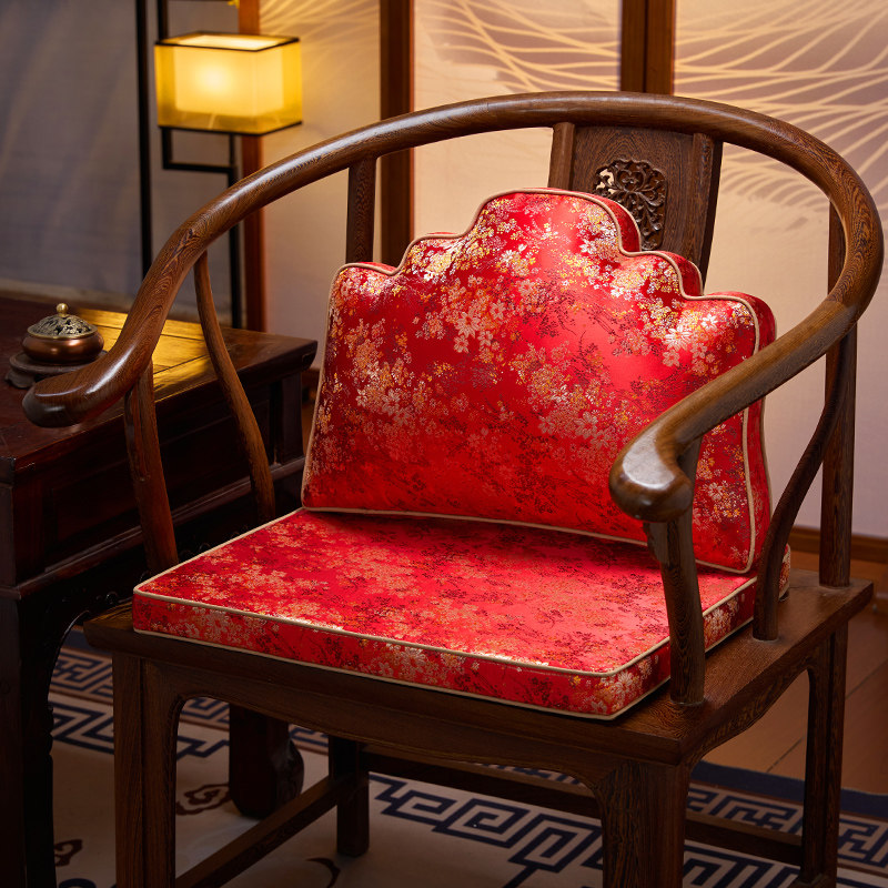 靠山枕靠垫办公室床头沙发椅子靠背垫国风中式江山图靠枕腰枕定制