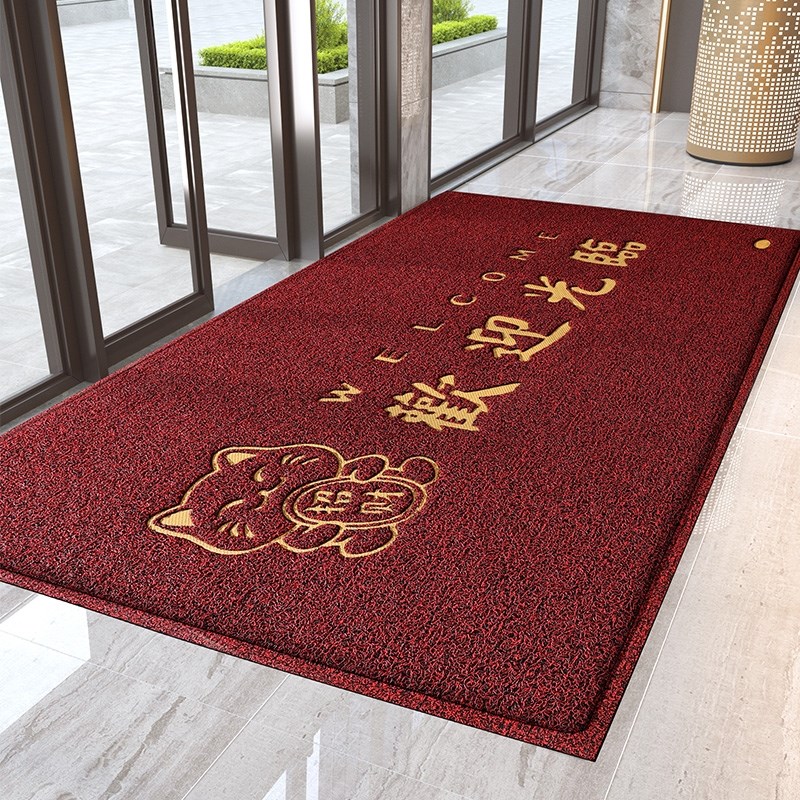 欢迎光临进门丝圈地垫商铺迎宾门垫酒店门口脚垫商用除尘防滑地毯