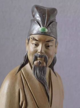 石湾陶瓷苏东坡携琴访友特制品门店琴行装饰摆件送人礼品刘泽棉