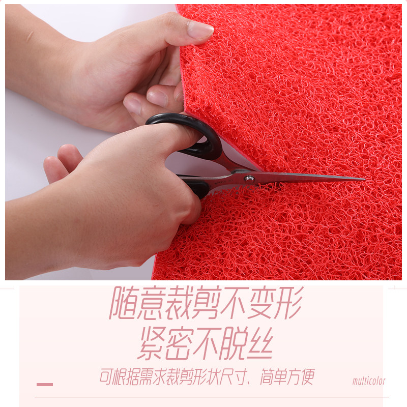可裁剪地垫塑料丝圈进门厅地毯大门外门口入户红色防水防滑脚垫子