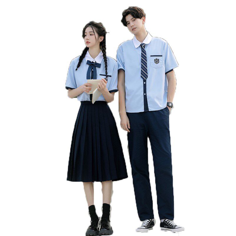 班服夏季学院风情侣装初中高中学生校服女生裙子毕业照合唱演出服