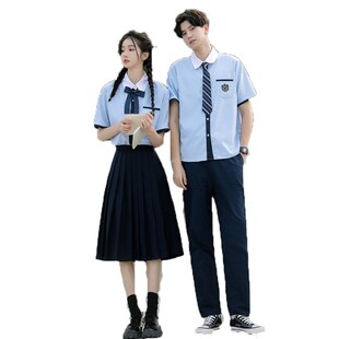 班服夏季学院风情侣装初中高中学生校服女生裙子毕业照合唱演出服
