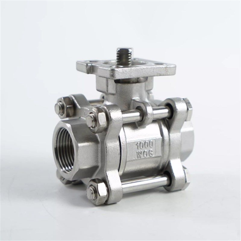 304不锈钢3片式气动电动球阀 三片式高平台球阀3pc气动电动