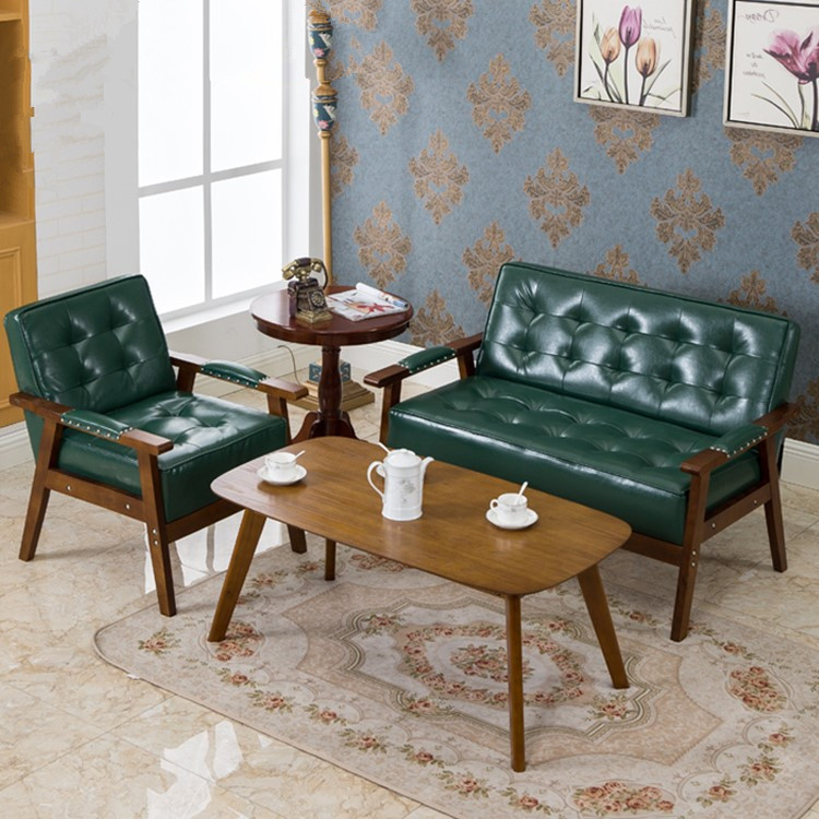 办公室店铺皮沙发甜品奶茶店西餐工作室桌椅组合休闲双人卡座桌椅