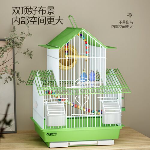 鸟笼子专用虎皮鹦鹉笼大号豪华别墅牡丹新型金属家用文鸟珍珠用品
