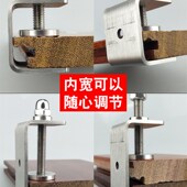 不锈钢可调节U型角码 支架老虎卡夹c形管卡连接件方形夹骑马卡加厚