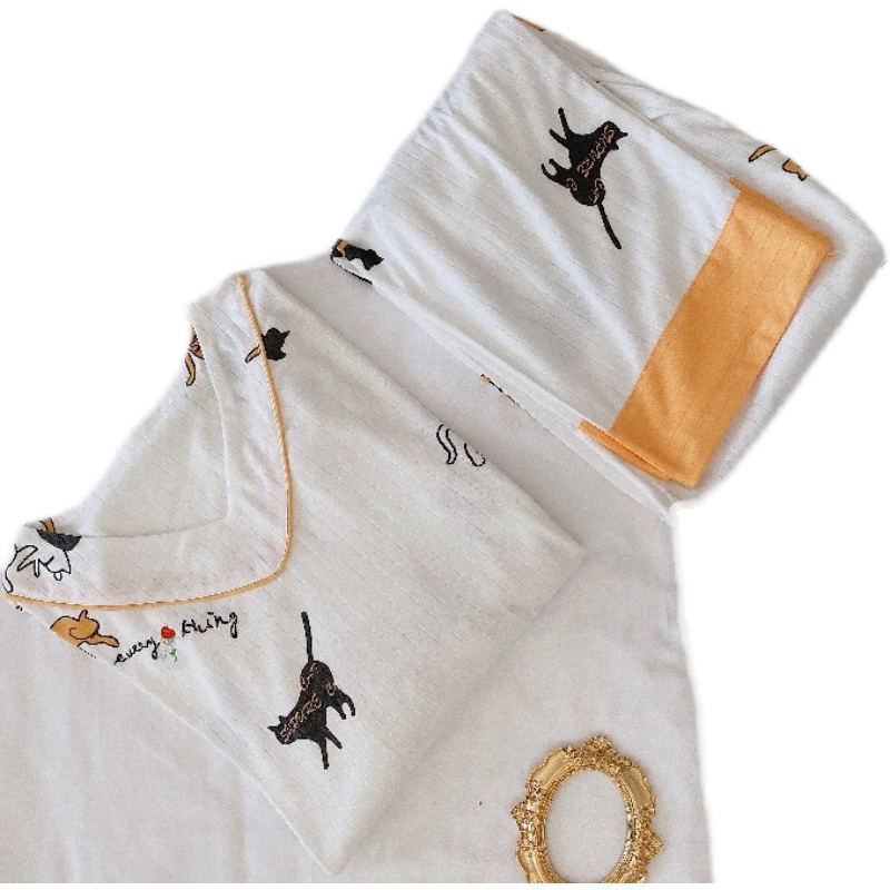 睡衣女春秋季长袖可爱甜美女士2022年夏季新款薄款大码家居服套装