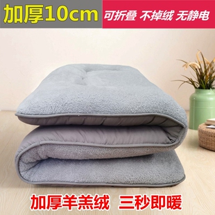 冬天保暖神器加厚羊羔绒床垫软垫可折叠榻榻米羊毛褥子打地铺睡垫