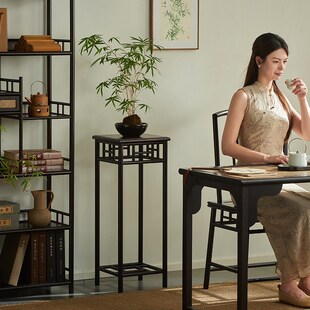 新中式花架子落地式阳台布置绿植置物架盆景花几客厅艺术装饰花台