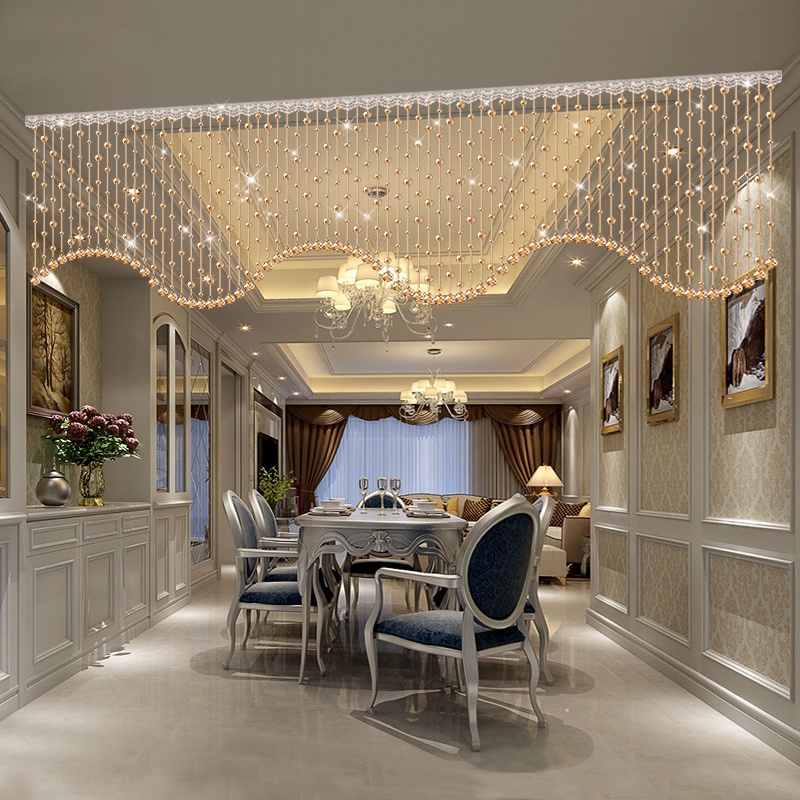 水晶珠帘隔断帘玄关过道卧室装饰阳台家用欧式餐厅客厅吊帘子珠链