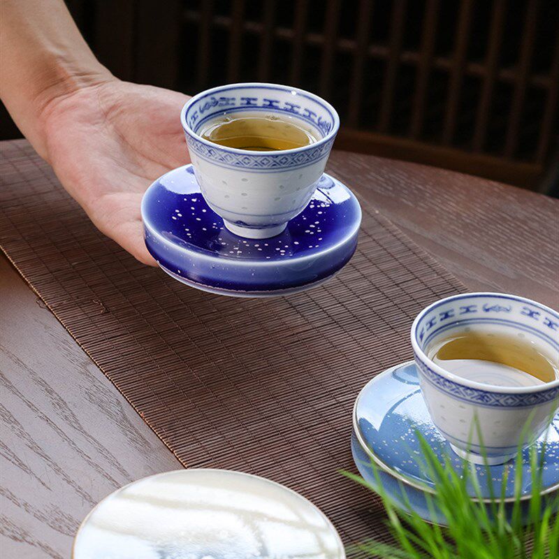 六合堂陶瓷盖置紫砂壶盖托景德镇纯手工茶杯垫杯托茶壶垫子盖碗托