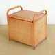藤编搁脚凳储物收纳箱印尼真藤换鞋 凳家用门口矮凳方形小椅子
