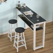 简约吧台餐桌家用两层靠墙隔断酒吧台桌长条高脚厨房美甲双层小桌