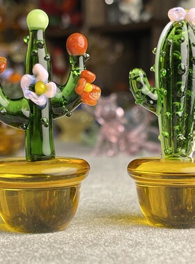 创意小清新多款玻璃仙人掌绿植室内摆件桌面迷你家居整体橱柜装饰