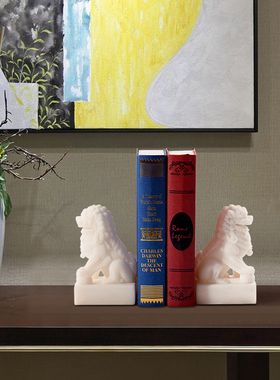 新中式狮子书档摆件创意家居客厅电视柜书房书柜桌面软装装饰摆设