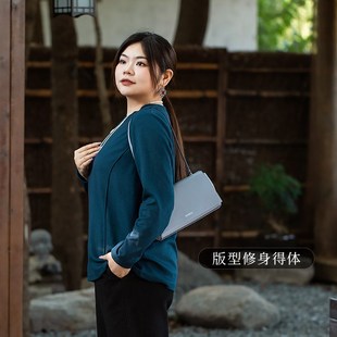 美丽客栈贴贴T内搭秋冬女大码套头衫圆领弹力百搭两色休闲磨绒T恤