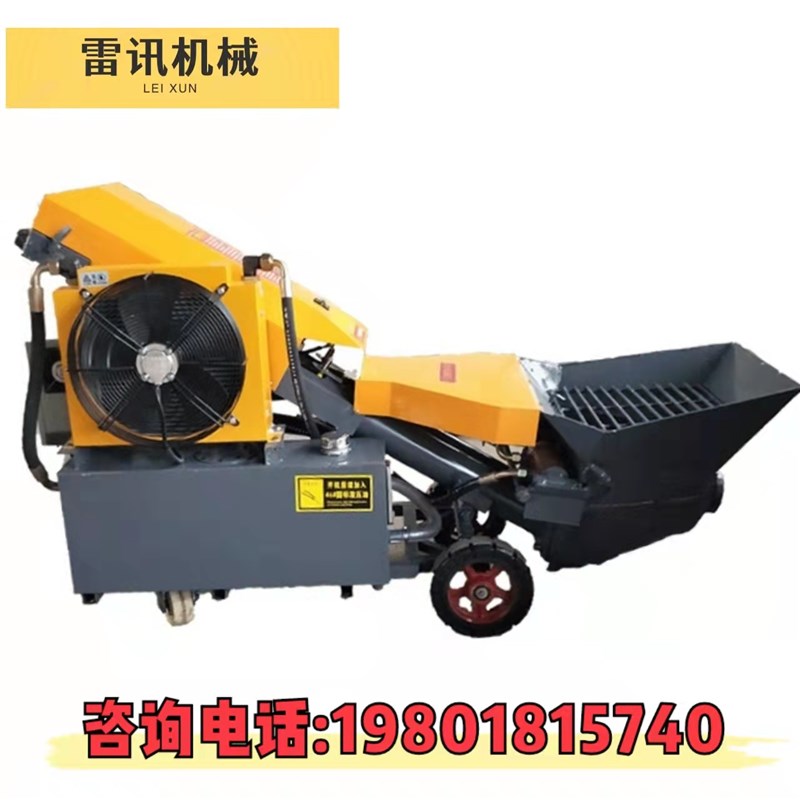 雷讯小型卧式混凝土输送泵斜式二次结构浇筑泵农村泡沫建房地泵车