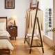 家逸全实木挂衣架卧室落地衣帽架可折叠客厅置物架立式 晾衣服架子