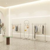 店移动中岛货架陈列道具 挂衣架女装 网红服装 店不锈钢展示架落地式