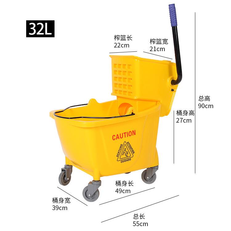 AF08080拖把桶加厚单桶榨水车酒店挤水桶洗墩布桶家用拖把压水车