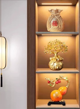 客厅酒柜电视柜摆件高端大气上档次高级感轻奢风装饰品工艺品套装