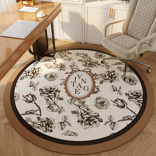 地垫圆形pvc书房电脑座椅转椅脚垫隔音地毯办公室学习椅滑轮垫