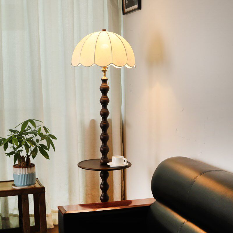 法式复古落地灯客厅沙发旁边卧室床头灯中古风高级感置物装饰灯具