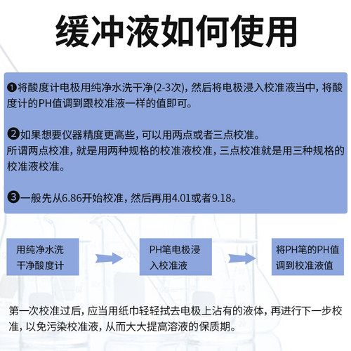 pH缓冲液 ph笔酸碱度计标定缓冲试剂 标准校正液 高精度测试溶液