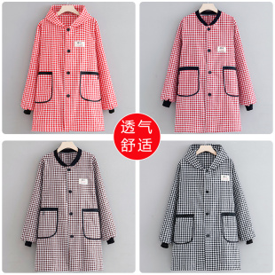 四季款透气防污不闷热家用厨房长袖护衣工作服罩衣围裙男女款简约