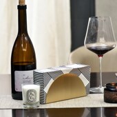 一纪家居 北欧黄铜餐巾架纸巾盒金色桌面书架简约办公室收纳置物