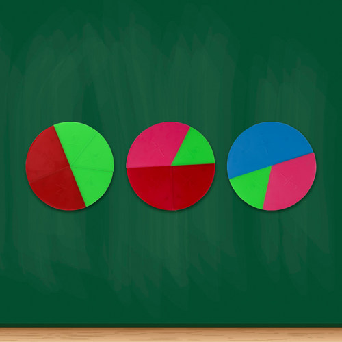 磁性分数问题演示器圆面积测量分割等分计算圆盘片小学数学教学教
