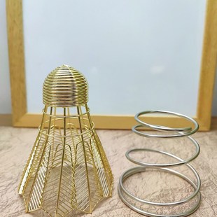 创意金属工艺品金色羽毛球笔筒摆件纪念品化妆刷桶收纳筒朋友礼物