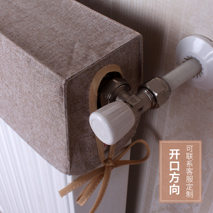 暖气片防熏黑防尘装 简约灰色遮挡暖气片罩家用布艺老式 饰罩套定制