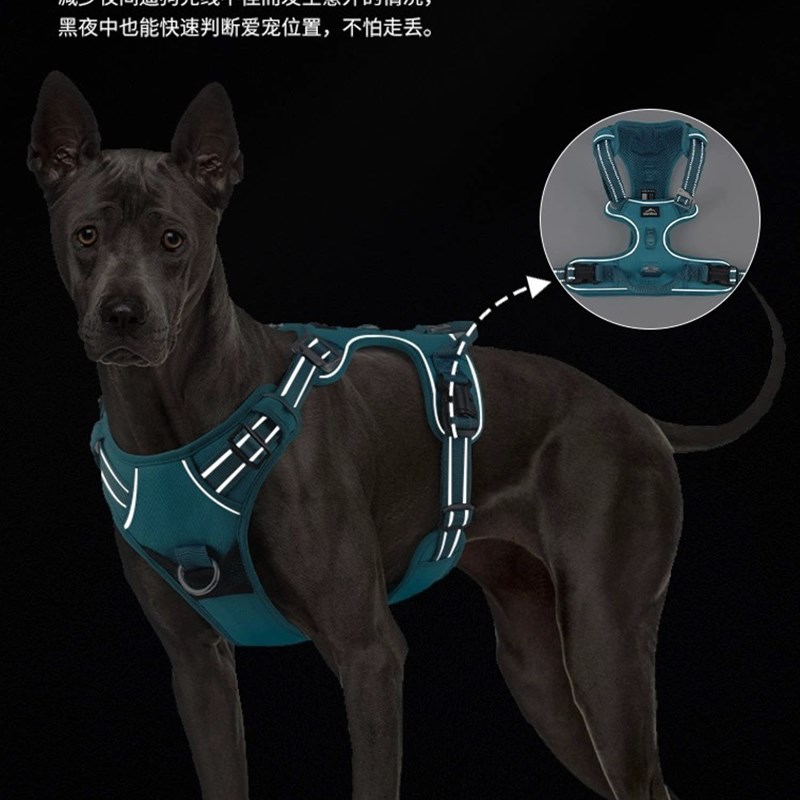 狗狗牵引绳胸背带中型犬大小型犬金毛柯基外出防爆冲背心式遛狗绳