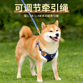 狗狗牵引绳中型小型犬狗链子幼犬小狗遛狗绳背心式 胸背带牛仔耐磨