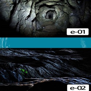 鱼缸背景贴纸高清图3D立体背景画龙鱼水族箱造景岩石岩石洞