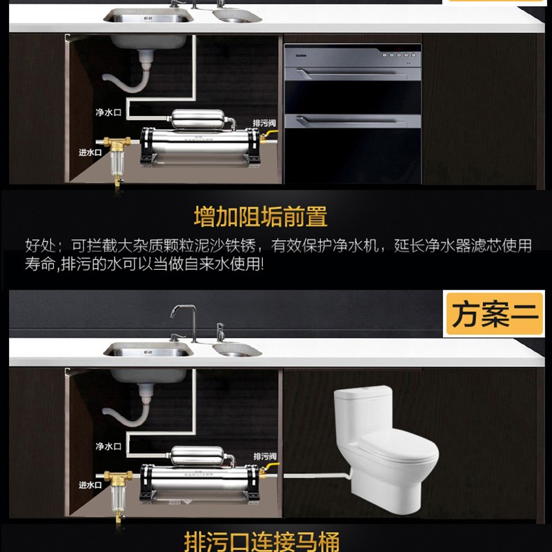 1000升304不锈钢 商用奶茶店净水器 直饮 超滤 厨房自来水过滤器