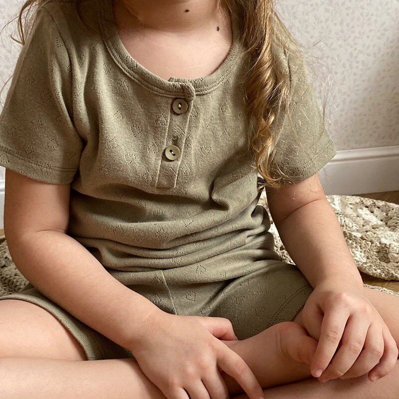 欧美儿童家居服纯棉套装2025夏季新款中小童男女宝宝睡衣空调服装