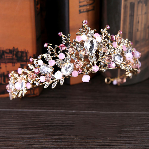 女童水钻皇冠宝宝饰品公主裙发箍女孩发箍演出服配饰新娘头饰王冠