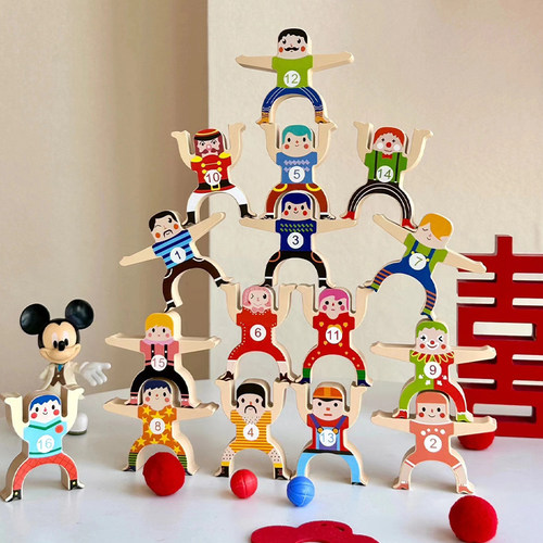 接亲游戏道具创意堆堆高大力士平衡叠叠乐积木层层叠罗汉小人玩偶